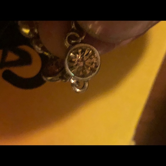 18” gold coated chain with pink stone insets - Picture 6 of 6